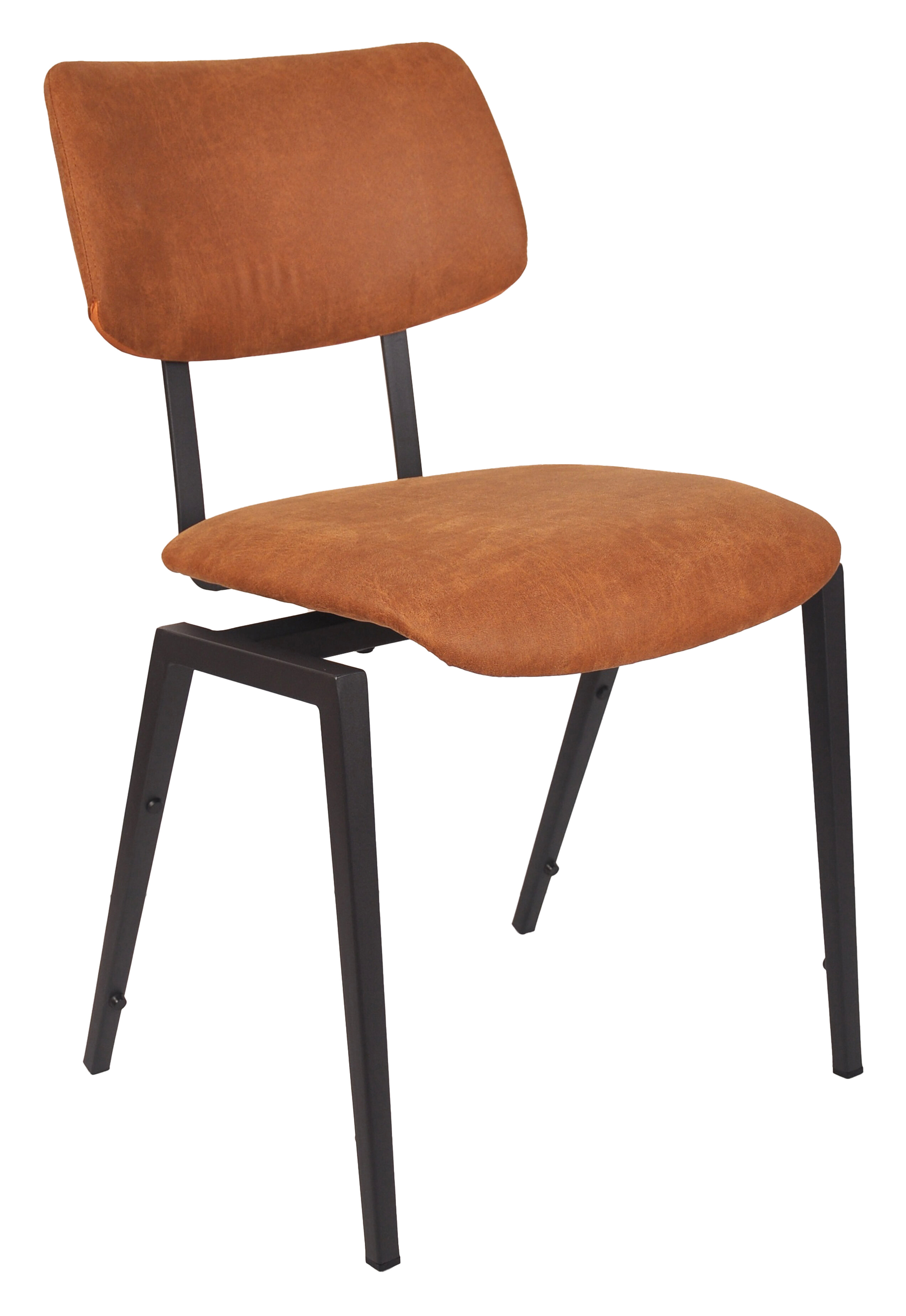 LABEL51 Eetkamerstoel Schoolstoel Micro Suede - Cognac