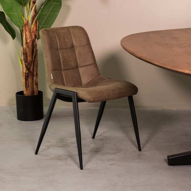 LABEL51 Eetkamerstoel Noor Micro Suede - Moss