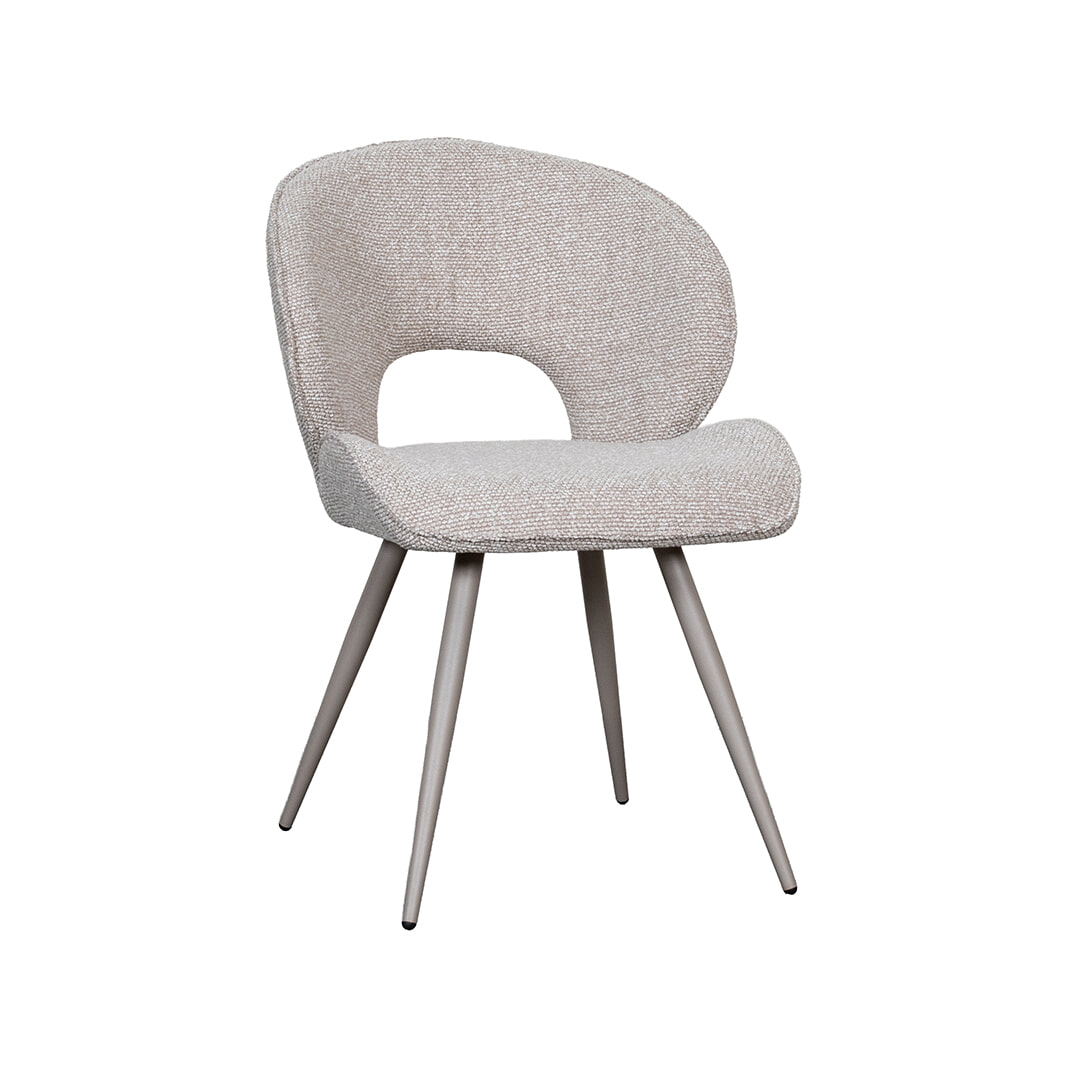 LABEL51 Eetkamerstoel Sakura Bouclé, Naturel/Taupe