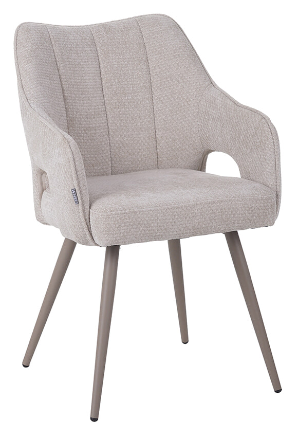 LABEL51 Eetkamerstoel Stan Elite stof - Naturel/Taupe