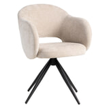 LABEL51 Eetkamerstoel 'Lela' Elite stof, kleur Naturel/Zwart