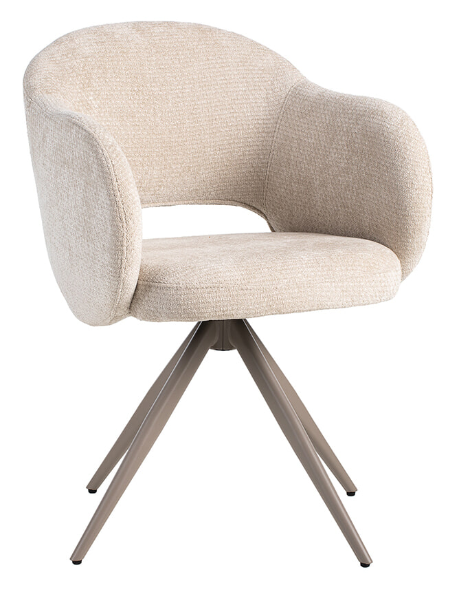 LABEL51 Eetkamerstoel Lela Elite stof - Naturel/Taupe