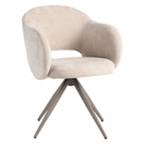 LABEL51 Eetkamerstoel 'Lela' Elite stof, kleur Naturel/Taupe