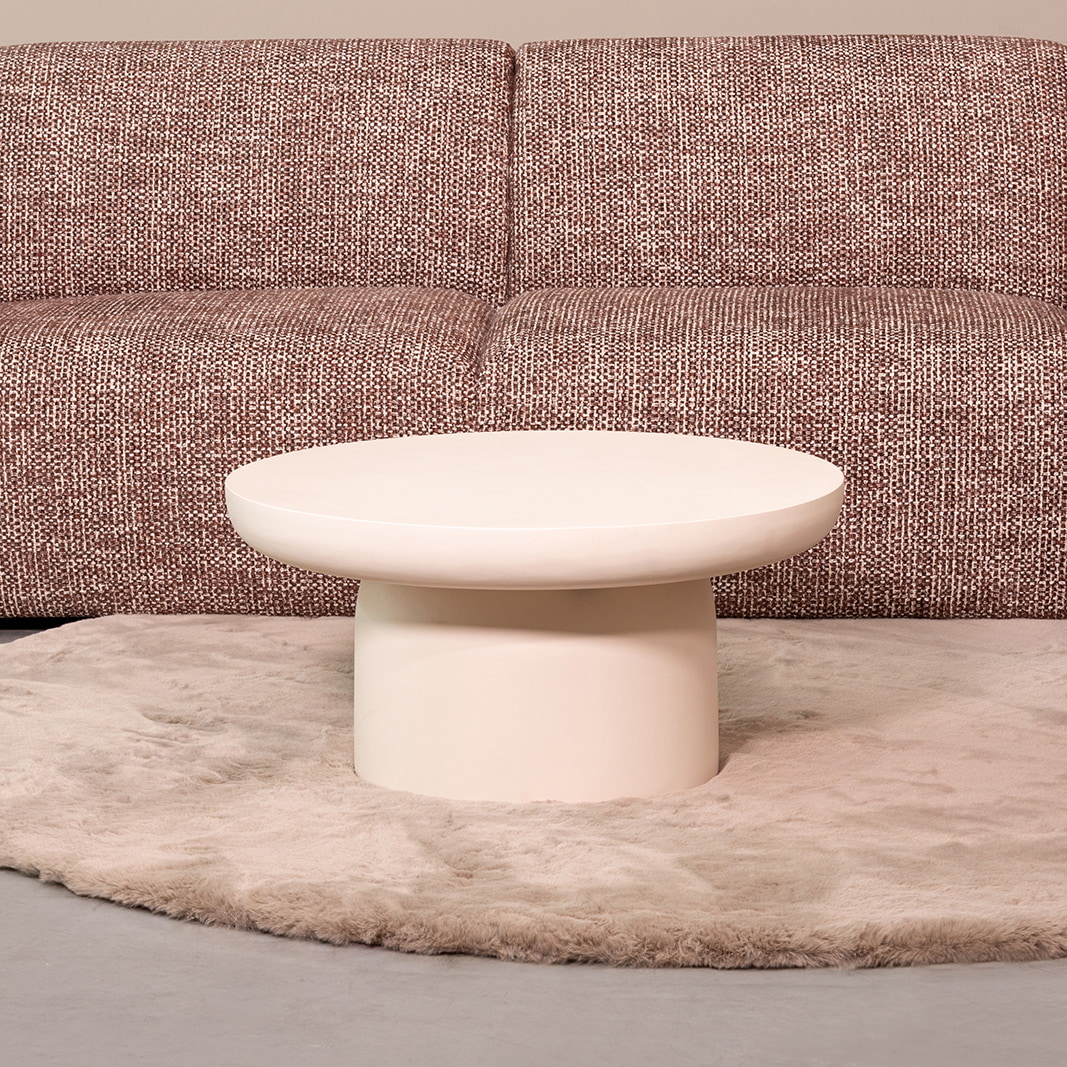 LABEL51 Ronde Salontafel Mavi Mangohout, 60cm - Soft Sand