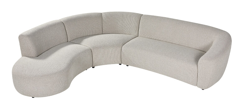 LABEL51 Organische Hoekbank Florence Links, Bouclé - Naturel