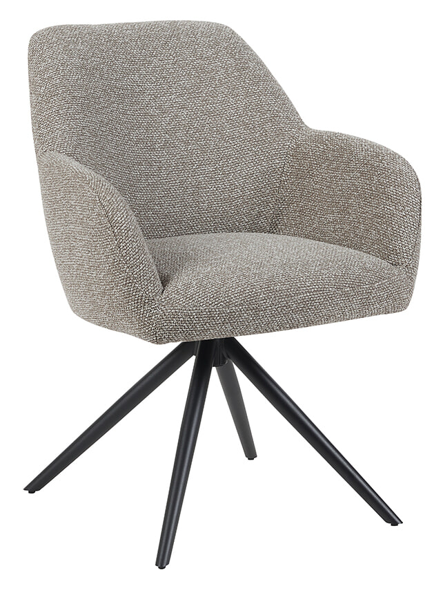 LABEL51 Draaibare Eetkamerstoel Sayuri Boucl&eacute; - Mushroom