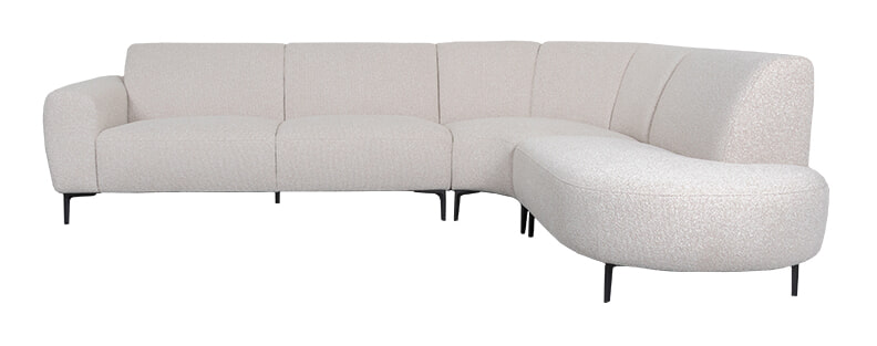 LABEL51 Hoekbank Mauro 300cm, Rechts, Boucl&eacute; - Naturel