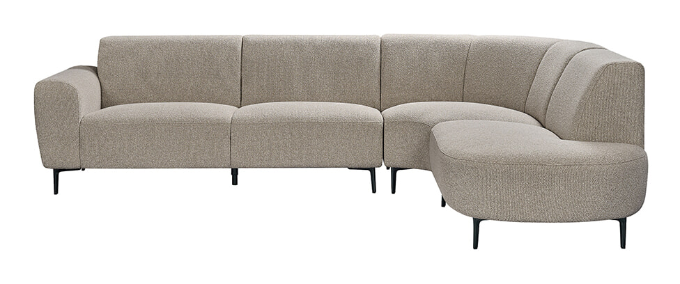 LABEL51 Hoekbank Mauro Rechts, 300cm, Boucl&eacute; - Mushroom