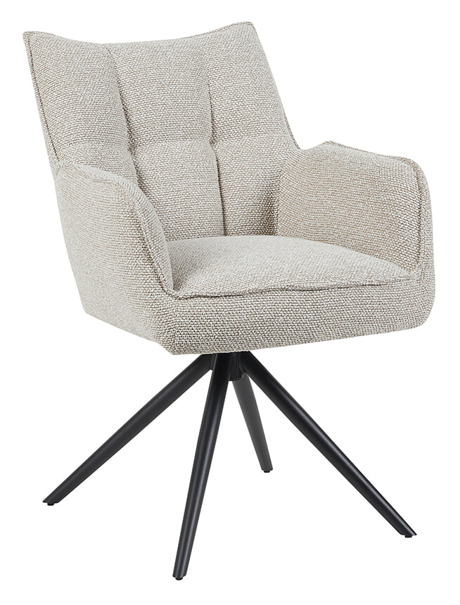 LABEL51 Draaibare Eetkamerstoel Amalfi Boucl&eacute; - Naturel