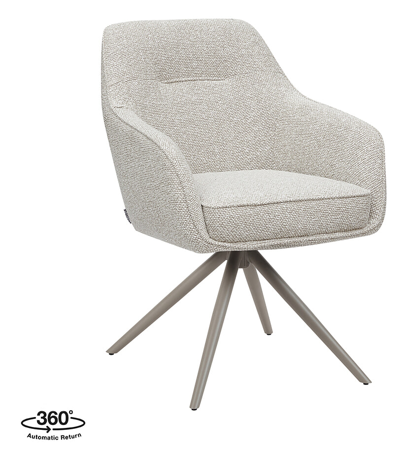 LABEL51 Draaibare Eetkamerstoel Akira Boucl&eacute; - Naturel