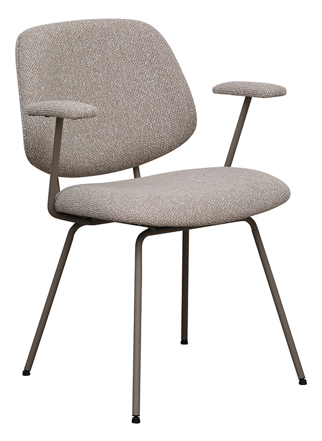 LABEL51 Eetkamerstoel Loreto Bouclé - Naturel/Taupe