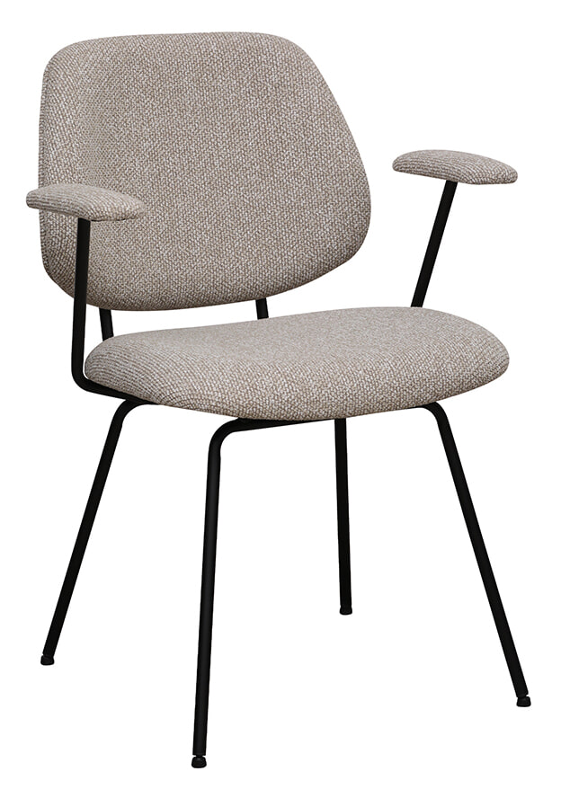 LABEL51 Eetkamerstoel Loreto Bouclé - Naturel/Zwart