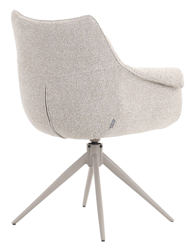 LABEL51 Draaibare Eetkamerstoel 'Narum' Bouclé, kleur Naturel/Taupe