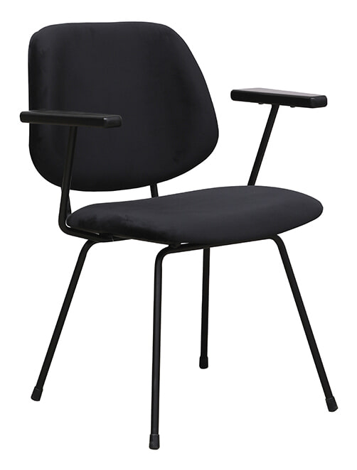 LABEL51 Eetkamerstoel Gastron Velvet - Zwart