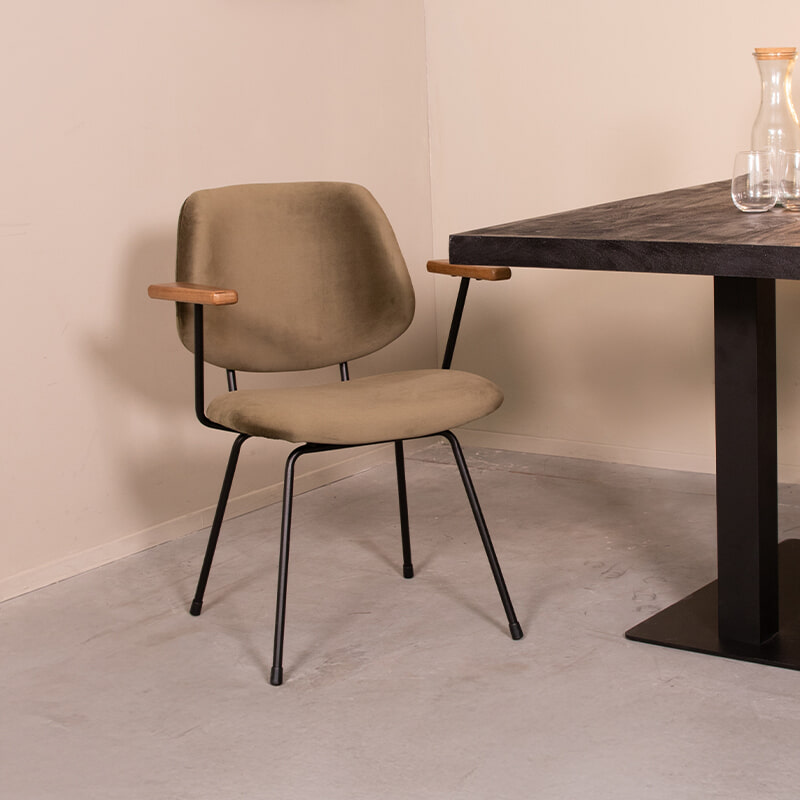 LABEL51 Eetkamerstoel Gastron Velvet - Hunter