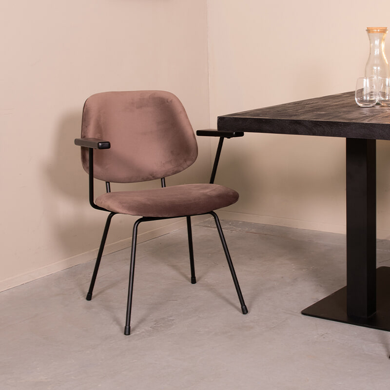 LABEL51 Eetkamerstoel Gastron Velvet - Taupe