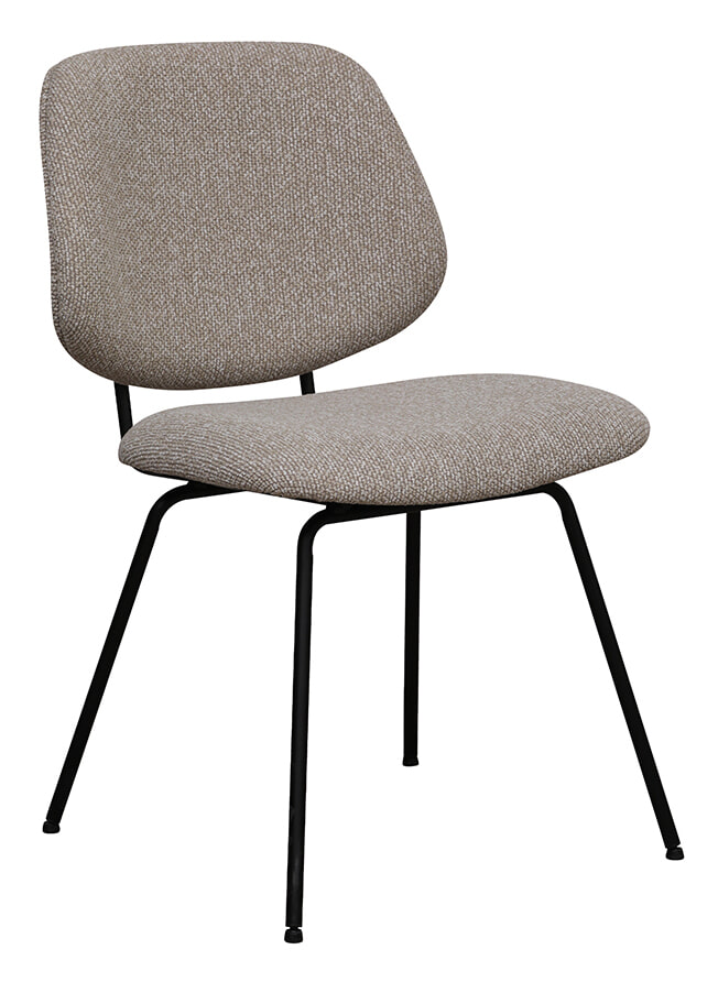 LABEL51 Eetkamerstoel Ravenna Bouclé - Naturel/Taupe