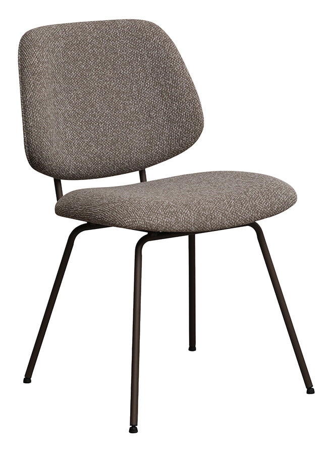 LABEL51 Eetkamerstoel Ravenna Bouclé - Mushroom/Brons