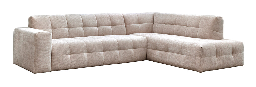 LABEL51 Hoekbank 'Lorenzo' Rechts, 294cm, Elite stof, kleur Clay