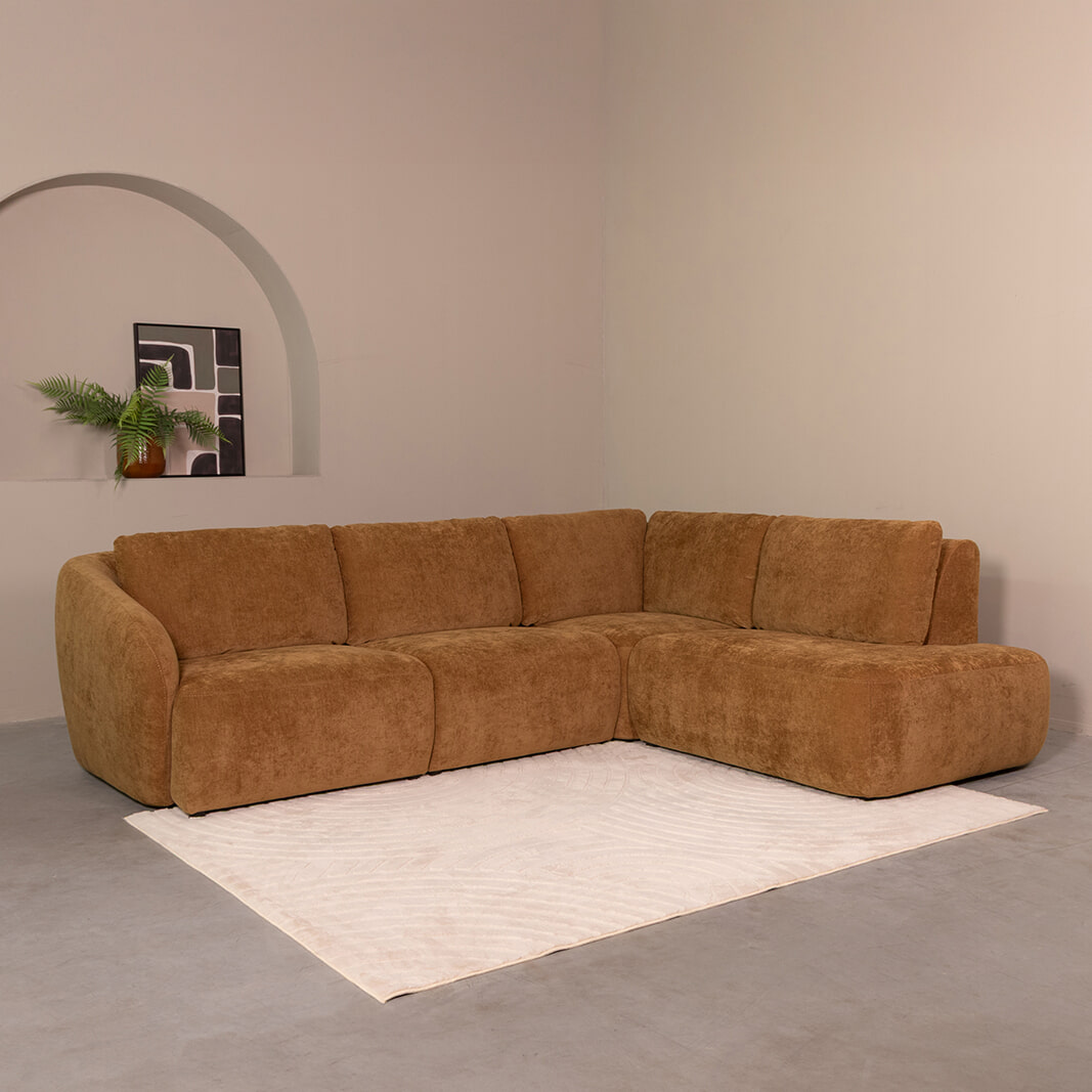 LABEL51 Hoekbank Matteo Rechts, 270cm, Maloy stof - Dark Honey