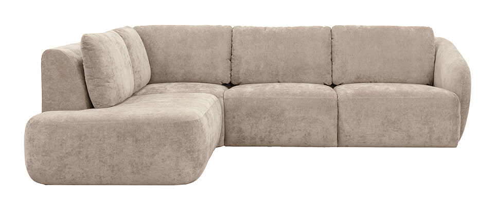 LABEL51 Hoekbank Matteo Links, 270cm, Maloy stof - Naturel