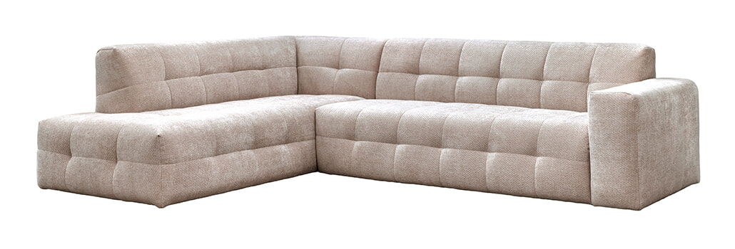LABEL51 Hoekbank 'Lorenzo' Links, 294cm, Elite stof, kleur Clay