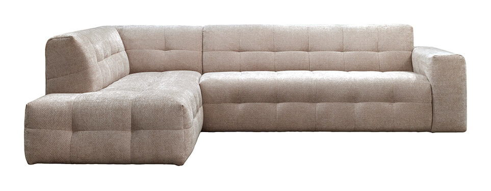 LABEL51 Hoekbank 'Lorenzo' Links, 294cm, Elite stof, kleur Clay