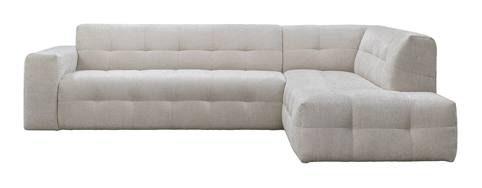 LABEL51 Hoekbank 'Lorenzo' Rechts, 294cm, Elite stof, kleur Naturel