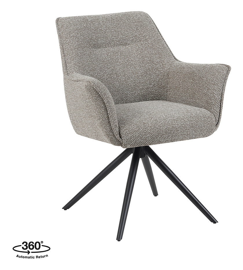 LABEL51 Draaibare Eetkamerstoel Kimora Boucl&eacute; - Mushroom