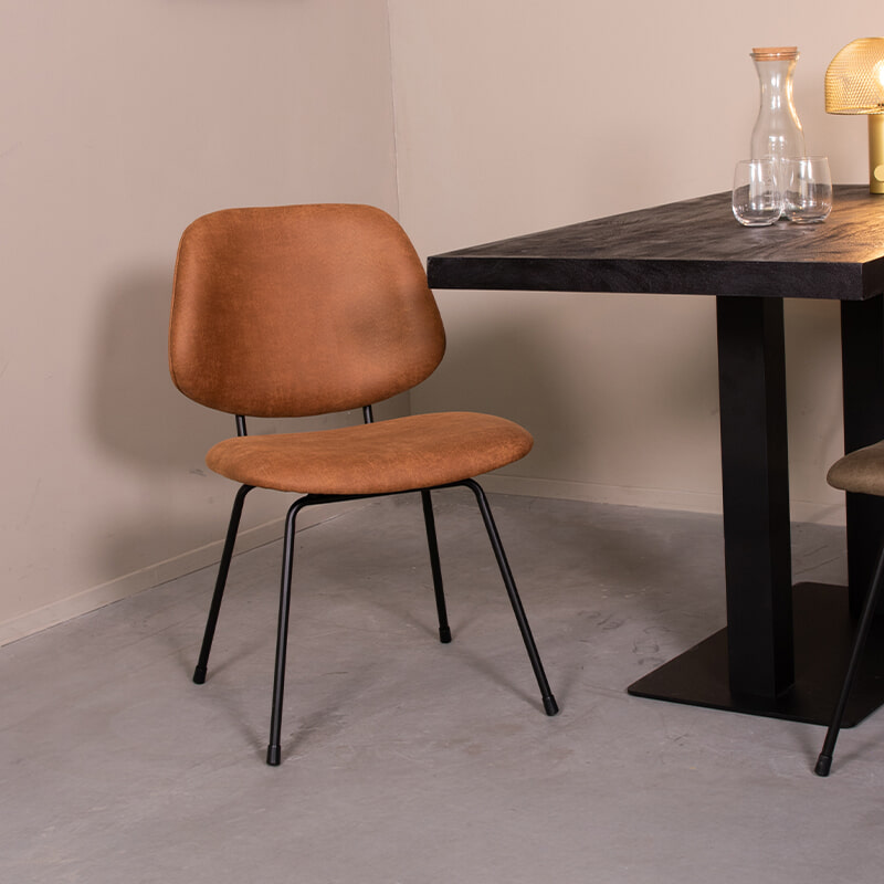 LABEL51 Eetkamerstoel Bello Microsuede - Cognac