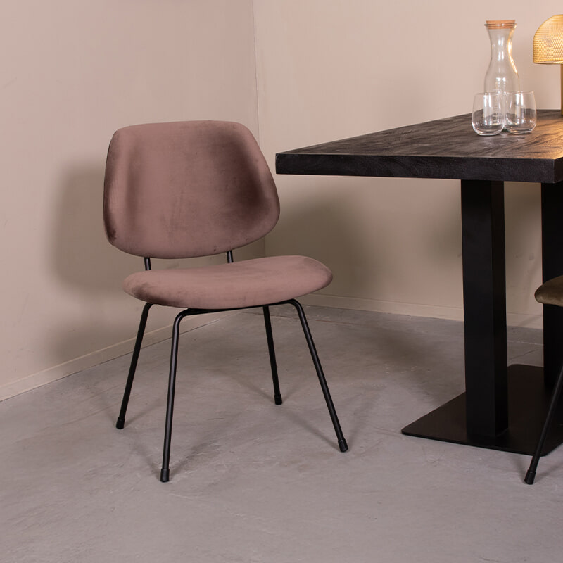 LABEL51 Eetkamerstoel Bello Velvet - Taupe