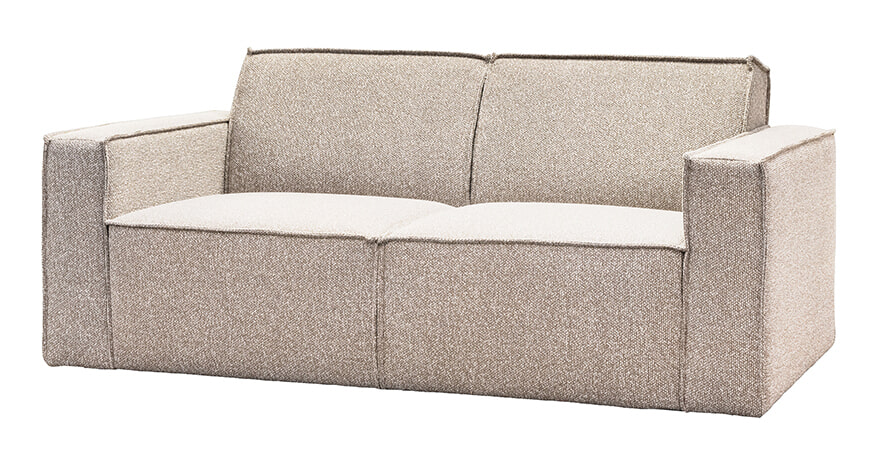 LABEL51 2,5-zits Bank 'Kay' Bouclé, kleur Naturel