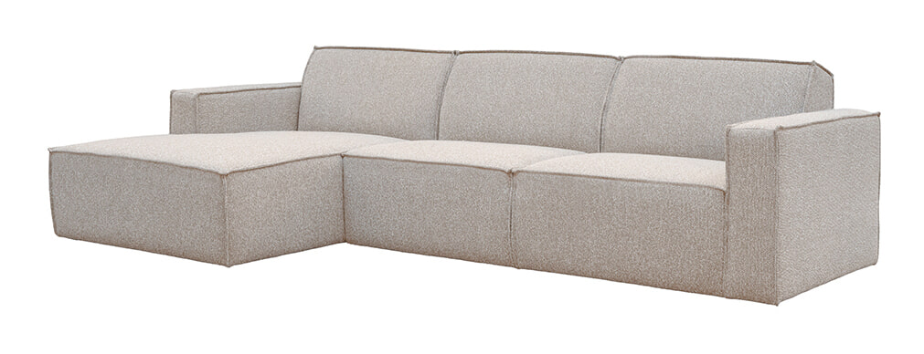 LABEL51 Loungebank 'Kay' Links, Bouclé, kleur Naturel