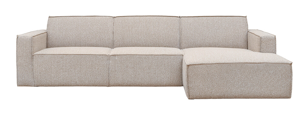 LABEL51 Loungebank 'Kay' Rechts, Bouclé, kleur Naturel