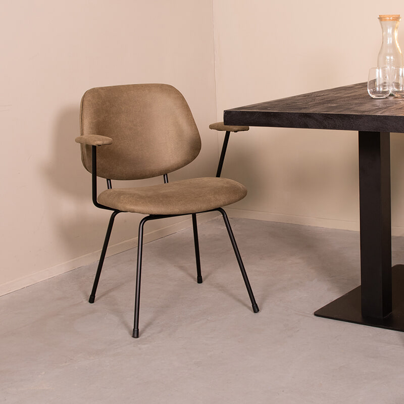 LABEL51 Eetkamerstoel Rivano Microsuede - Moss