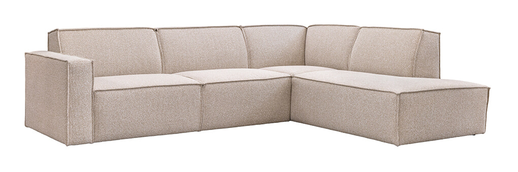 LABEL51 Hoekbank 'Kay' 283cm, Rechts, Royal Bouclé, kleur Naturel