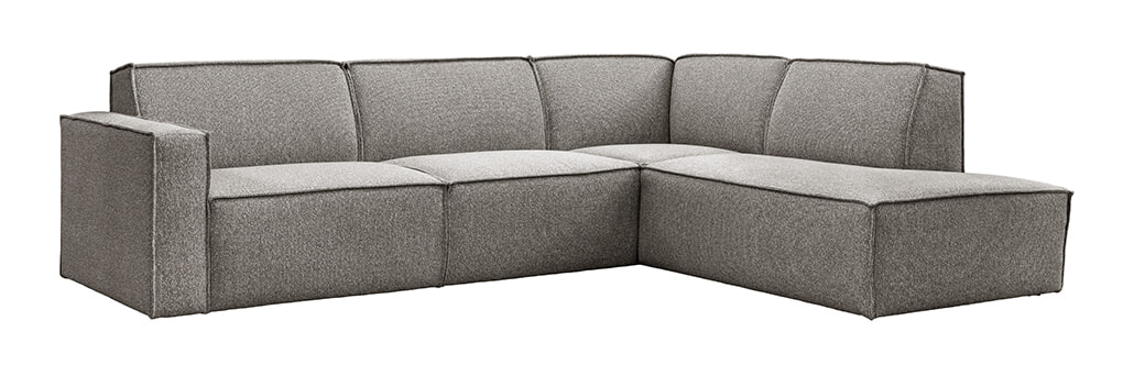 LABEL51 Hoekbank 'Kay' 283cm, Rechts, Bouclé, kleur Mushroom