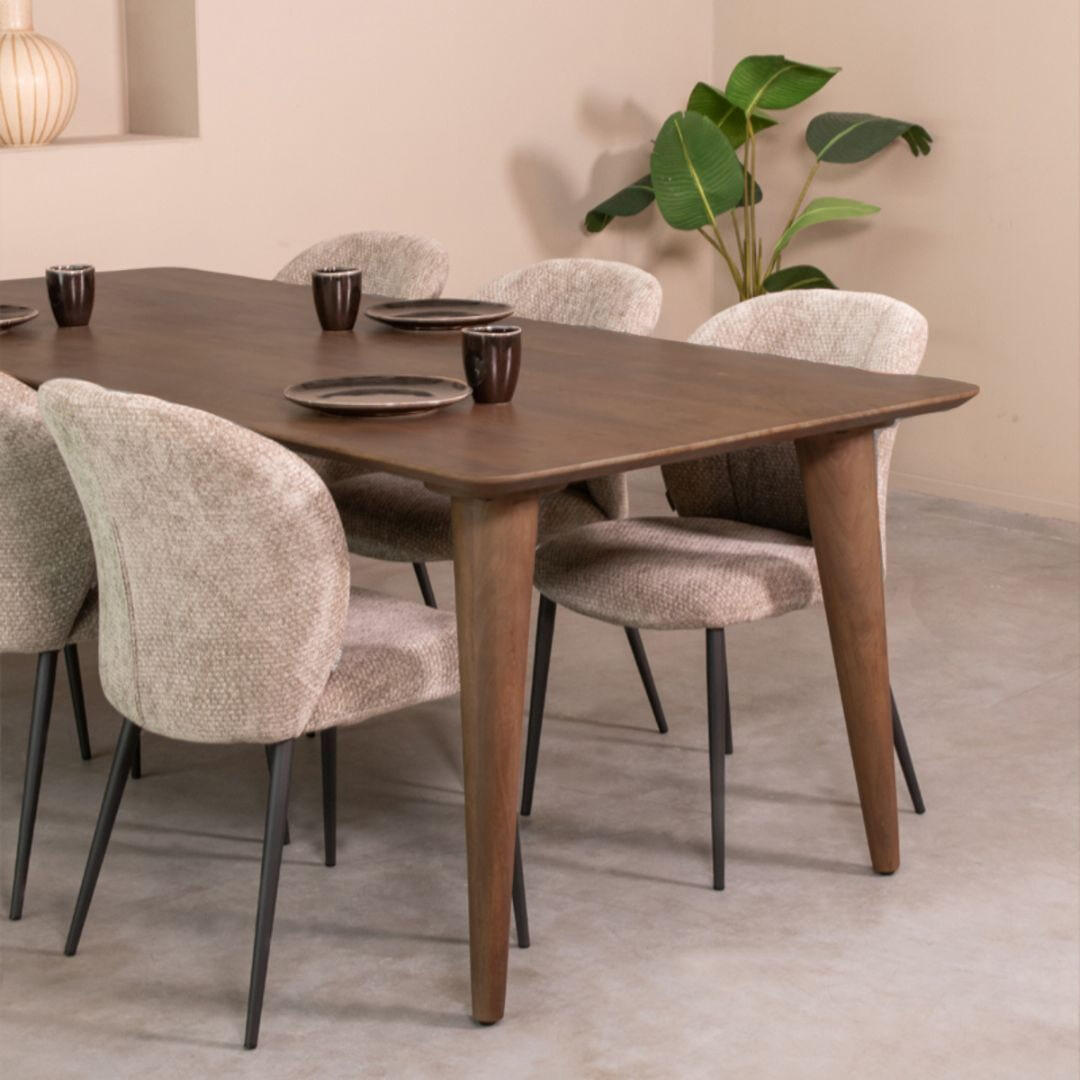 LABEL51 Eettafel 'Fly' Espresso Mangohout