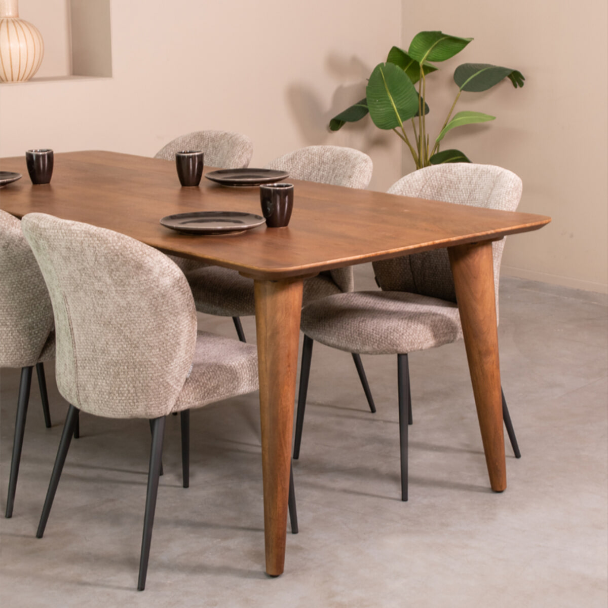 LABEL51 Eettafel Fly Nature Smooth Mangohout, 250 x 100cm