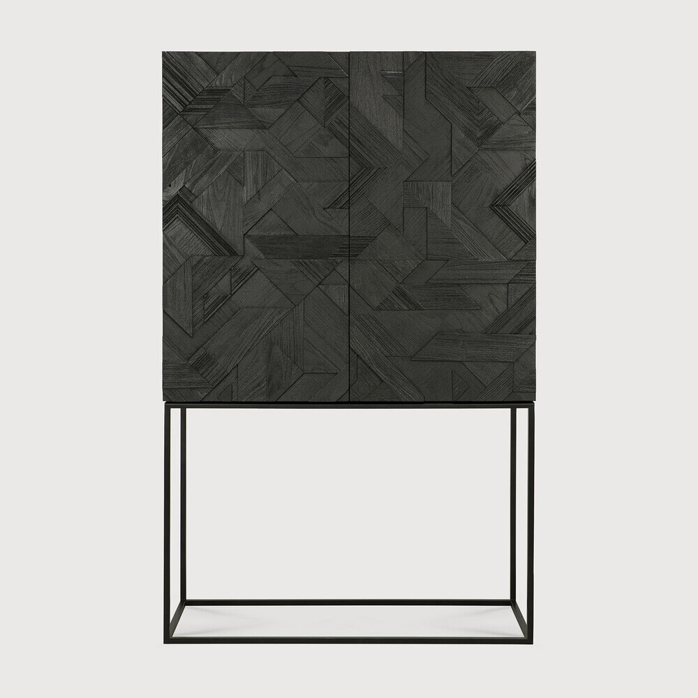 Ethnicraft Opbergkast Graphic Gevernist Teakhout, 160 x 100cm - Zwart