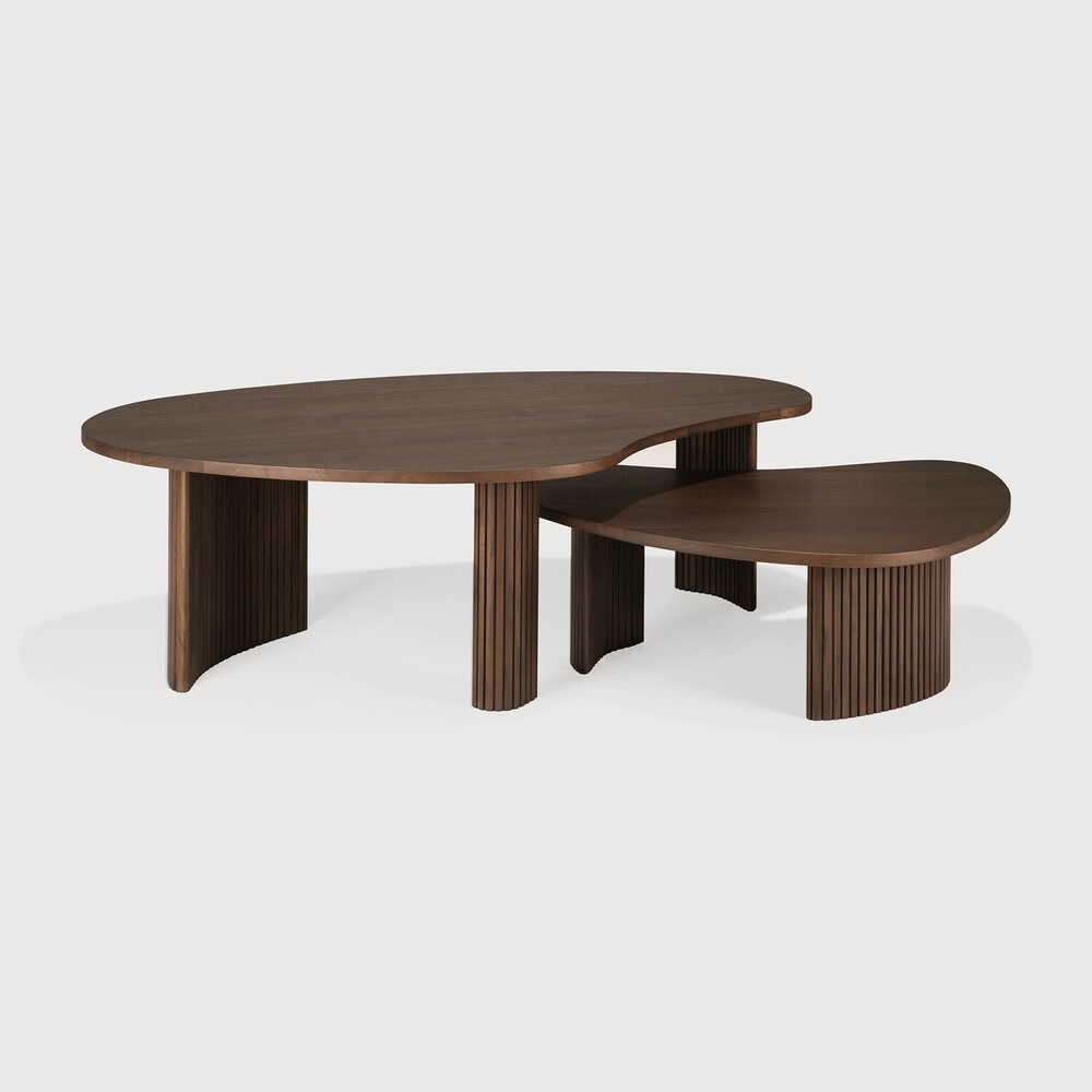 Ethnicraft Organische Salontafel 'Boomerang' Gevernist Teakhout, 126 x 74cm, kleur Bruin