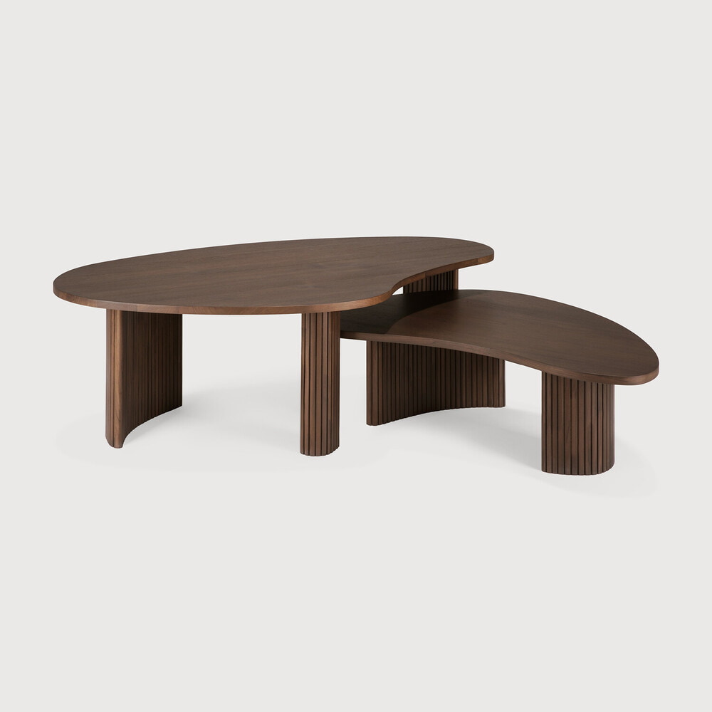 Ethnicraft Organische Salontafel 'Boomerang' Gevernist Teakhout, 126 x 74cm, kleur Bruin