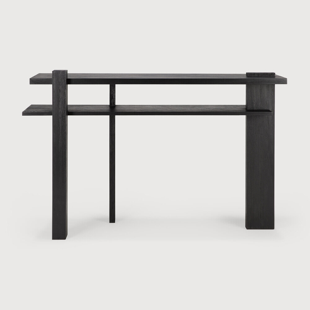 Ethnicraft Sidetable Abstract Gevernist Teakhout, 133cm - Zwart