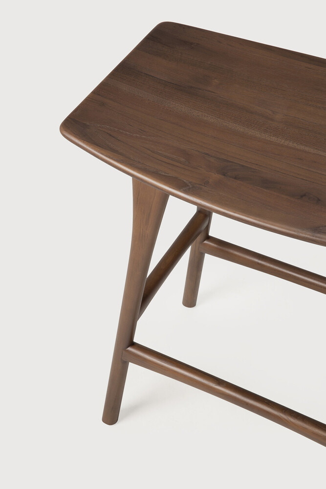 Ethnicraft Barkruk 'Osso' Gevernist Teakhout, kleur Bruin (zithoogte 65cm)