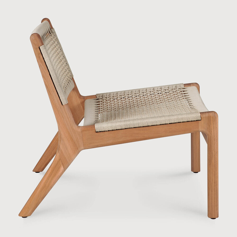 Ethnicraft Outdoor Loungestoel 'Jack' Teak en geweven stof