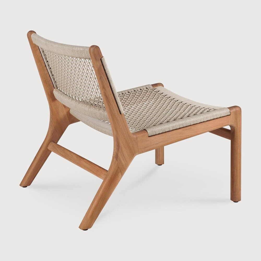 Ethnicraft Outdoor Loungestoel 'Jack' Teak en geweven stof