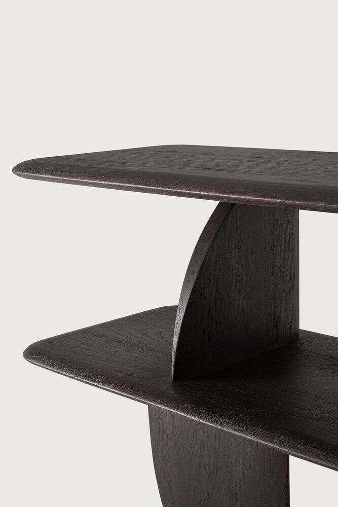 Ethnicraft Sidetable 'Geometric' Gevernist Teakhout, 210cm, kleur Donkerbruin