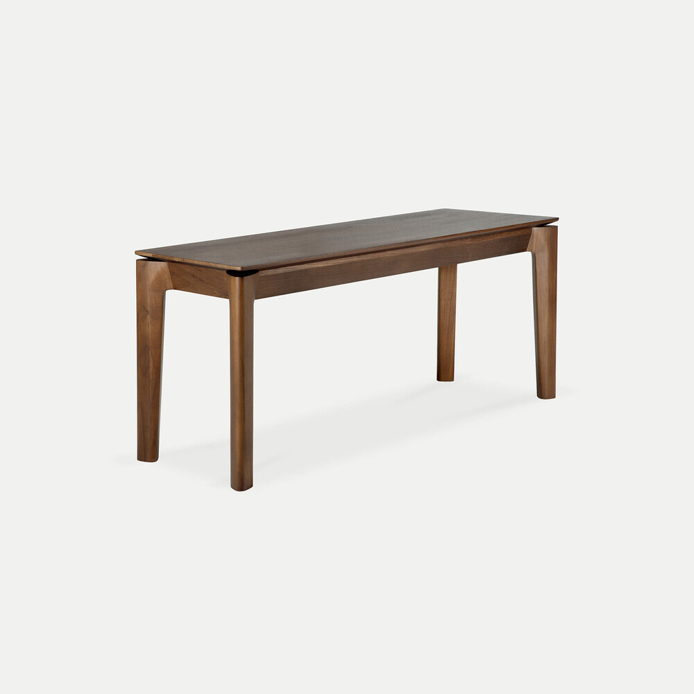 Ethnicraft Eetkamerbank 'Bok' Gevernist Teakhout, 126cm, kleur Bruin