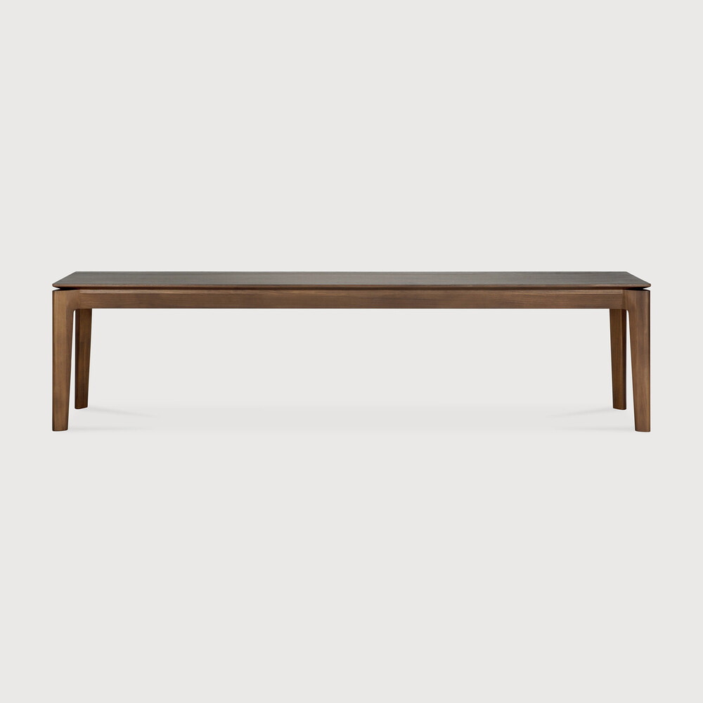 Ethnicraft Eetkamerbank 'Bok' Gevernist Teakhout, 186cm, kleur Bruin