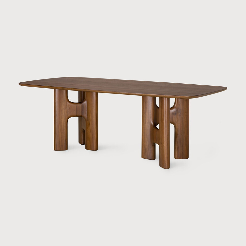 Ethnicraft Eettafel Flow Gevernist Teakhout, 220 x 110cm - Wild Brown